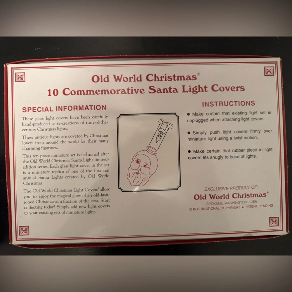 Old World Christmas Santa Light Covers